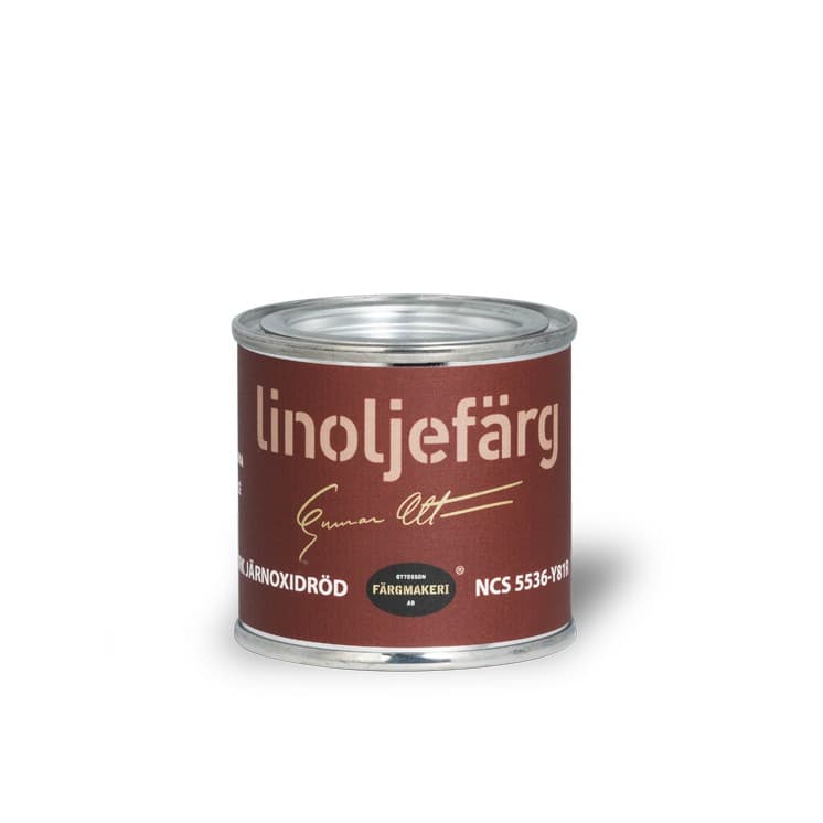 Ottosson linoljefärg - 1A-222 Mörk Järnoxidröd